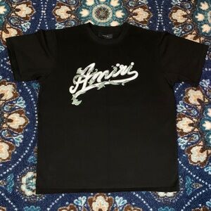 AMIRI Black Tee with White Script